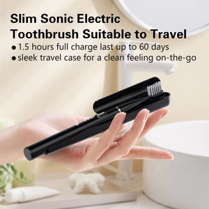 Brosse à dents électrique ultra-fine pour adulte, rechargeable, douce, étanche IPX7, 3 modes de brossage, minuterie de 2 minutes, noir et blanc, voyage - Product Image 2