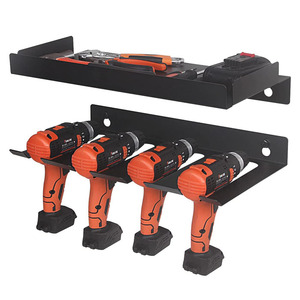 Garage, Home, Workshop, Shed Power Tool Organizer Rack, Metal Wall Mounted Cordless Drill Storage Rack