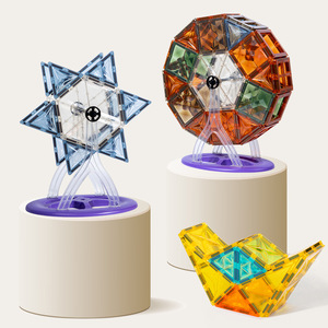 Bloques de construcción magnéticos translúcidos con efecto de luz y sombra, juguete educativo para niños de 4 a 6 años, juego de construcción DIY - Product Image 3