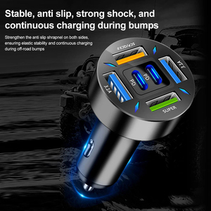 Chargeur USB 66W pour voiture Charge rapide PD QC3.0 avec voltmètre allume-cigare pour iPhone 15 14 Samsung <span class=keywords><strong>Xiaomi</strong></span> - Product Image 4