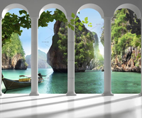 Peinture murale personnalisée avec photo, cascade 3D, paysage naturel, décoration de fond pour salon, chambre à coucher, papier peint mural
