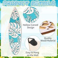 Nouvelle Décoration Murale Moderne Minimaliste en Bois Style Art Déco, Planche de Surf, Ananas et Fleur d'Hibiscus, pour Plage d'Été, Idée Cadeau