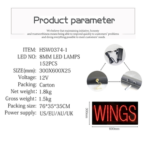 12*24 "ALAS de alto brillo Led Letreros abiertos, colgando en Open Led Indoor Fast Food Restaurant Sign - Product Image 2