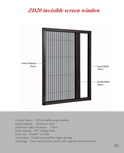 Puerta/Ventana con Mosquitera Plisada y Función <span class=keywords><strong>de</strong></span> Bloqueo <span class=keywords><strong>de</strong></span> Luz con Diseño <span class=keywords><strong>de</strong></span> Panal - Product Image 5
