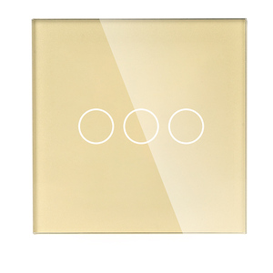 普通86 * 86毫米3组2路触摸壁灯开关 - Product Image 4