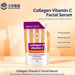 Bolsa de Embalaje Cosmético Flexible con Boquilla Vertical Impresa Personalizada para Suero Facial de Colágeno y Vitamina C - Product Image 4