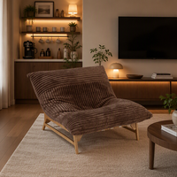 Fauteuil inclinable individuel en velours côtelé, style décontracté nordique