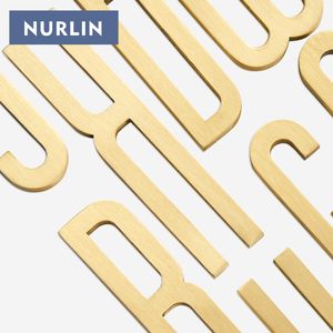 Nurlin 70mm Latón Oro No. Decoloración Número de Casa Letras de metal Letreros Dirección de apartamento y placa de buzón - Product Image 1