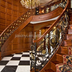 Ringhiere per scale in ferro battuto curvo decorativo per ringhiere per balcone resistente alla ruggine Villa Houston - Product Image 5