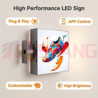 Layar LED Persegi Satu Sisi/Dua Sisi, Papan Tanda LED, Layar Iklan LED Komersial dengan Stand untuk Toko Ritel, Plug and Play