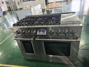 48 pouces 7,0 pi³ pi. Four électrique double, cuisinière à gaz 7 brûleurs et four à convection électrique en acier inoxydable avec panneau inclinable - Product Image 2