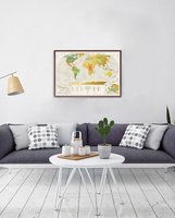 Póster Rascable del Mapa del Mundo, Impreso Personalizado en Papel de Arte, Papel Kraft con Laminado de Película, Impresión Offset, Empaquetado en Tubo de Papel