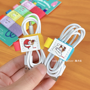 Supports de câbles élégants, ensemble de 4 couleurs, attaches Velcro réutilisables pour fil d'écouteurs, fil électrique - Product Image 3