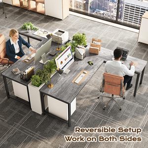 Thương mại mở rộng đứng bàn làm việc thiết lập với lưu trữ cho nội thất văn phòng hiện đại - Product Image 4