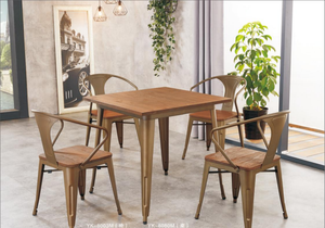 Chaises de salle à manger d'extérieur décontractées de style européen avec accoudoirs en acier, design rétro, résistantes à l'eau, durables, adaptées aux bars - Product Image 6