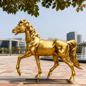 Vente en gros réaliste <span class=keywords><strong>Sculpture</strong></span> de cheval en <span class=keywords><strong>bronze</strong></span> finition peinte couleur personnalisée Design de luxe moderne résistant aux intempéries taille personnalisée animal - Product Image 3