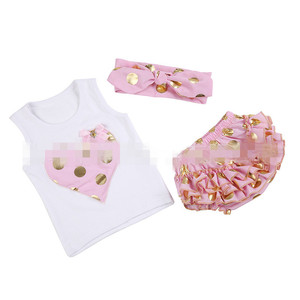Conjunto de Ropa Casual Personalizada para Niñas, Camiseta, Pantalones Cortos y Diadema, de China - Product Image 4