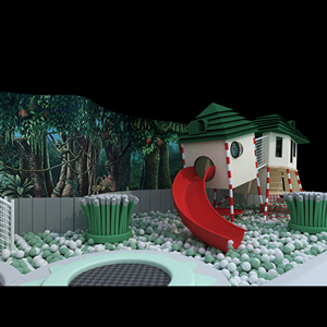 Trung tâm vui chơi giải trí rừng độc đáo sân chơi trong nhà bằng gỗ hình cabin với lưới leo bóng hố kết hợp lâu đài nghịch ngợm - Product Image 4