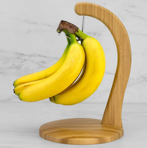 Cestino appendibile in bambù ecologico <span class=keywords><strong>a</strong></span> 1 livello per frutta con gancio porta banana - Product Image 3