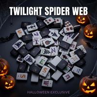Juego de Mahjong de Lujo Moderno Estilo Telaraña de Halloween, Fichas de Acrílico Grabadas, Juego Duradero para Entretenimiento de Adultos