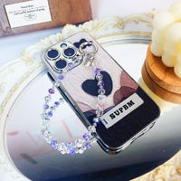 Porte-clés, breloque de téléphone, pendentif de sac, chaîne de voiture, accessoire pour étui d'écouteurs en perles de verre cristal multicolores facettées, frais et éclatant