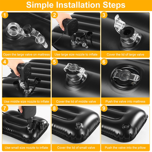 Портативный внедорожник автомобильный надувной матрас сиденье походная кровать с насосом, 2 подушки и надувной дизайн - Product Image 3