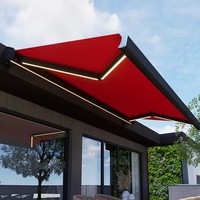 Auvent rétractable électrique mural motorisé pour terrasse, protection contre le vent et les UV
