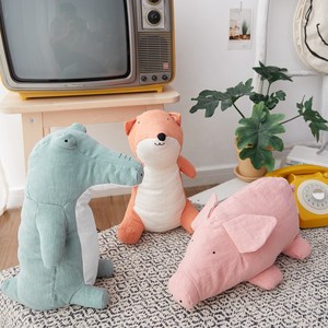 Suave ramio Animal relleno pingüino conejo búho jirafa rinoceronte oso perezoso felpa almohada bebé comodidad peluche muñeca sofá Decoración - Product Image 3