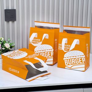 Bolsas Desechables Personalizadas, Resistentes, Impermeables, de Papel de Aluminio, Aislantes Térmicas, con Asa Larga para Alimentos Calientes y Fríos, como Hamburguesas - Product Image 2