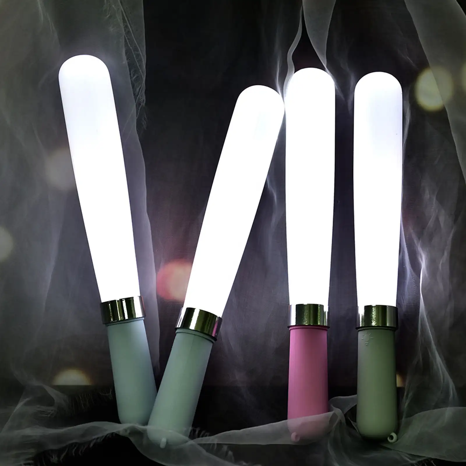 Tongkat Cahaya LED Antiair, Tongkat Cahaya LED Warna-warni Portabel Dapat Diisi Ulang