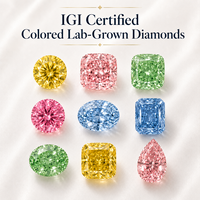 Diamants de laboratoire certifiés IGI, colorés, D VVS 1-10ct, couleurs fantaisie, rose, bleu, vert, jaune, diamants en vrac pour bijoux fins