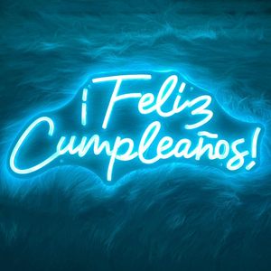 Spanish Happy Birthday LED Neon Indoor Hanging Ambient Light Shop <b>Sign</b> Wall Decoration Light Entrance Indicator Light 5V 12V - Product Image 5