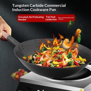 יצרן סיטונאי מסחרי, ווק ברזל יצוק שחור ללא ציפוי, לשימוש כפול על אש גלויה, סיר ברזל עם שתי ידיות, מתאים לכל סוגי הכיריים - Product Image 4