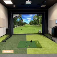 Enceinte de simulateur de golf PGM personnalisée complète pour simulateur de golf résidentiel intérieur avec écran d'impact