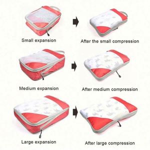 Custom Printed Eco-Friendly Lightweight Nylon <b>Compression</b> Packing Cubes Mesh Travel Luggage Storage <b>Bags</b> Silk Screen Printed - Product Image 4