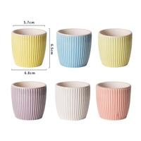 Pot de fleurs en céramique écologique pour succulentes, combinaison macaron, pot de plantes en porcelaine brillante pour cactus, décoration de table et de jardin