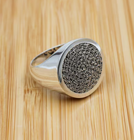 Bague islamique en acier inoxydable 316L fabriquée en usine, design ottoman arabe fait à la main, bijoux de haute qualité