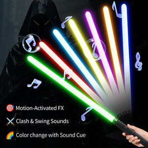 SMTSD Saber RGB Neopixel, <span class=keywords><strong>Sable</strong></span> de Luz Recargable con Textura Metálica y Luces Intermitentes al Impactar, para Pistola de Juguete - Product Image 1