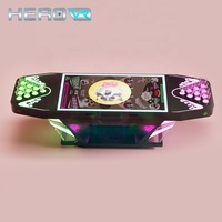 HEROVR Machine de jeu de lancer de bière à rendement élevé, Équipement de table de pong LED, Conception modulaire en acier inoxydable, Mobile pour pub