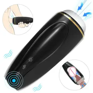 LUFILUFI Elétrica USB Recarregável Masturbação Sex Aircraft Machine Rotating Masculino Estimulação Masturbador Cup brinquedo do sexo para Homens