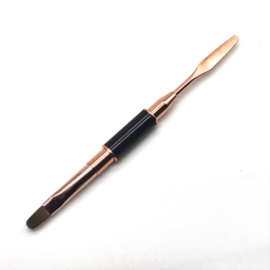 Top qualité Double tête ongles constructeur Poly Gel brosse or métal multi-fonction épais Nylon cheveux ongles UV Gel brosse avec spatule - Product Image 4