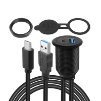 Câble USB 3.0 pour montage sur tableau de bord de voiture, 1M, mâle vers femelle, 3A 5A, charge rapide, étanche, pour camion, bateau, moto, encastrable