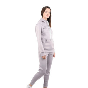 Chándal deportivo informal de talla grande para mujer, forro polar grueso, logotipo personalizado, patrón largo sólido, estilo Streetwear, para verano e invierno - Product Image 4