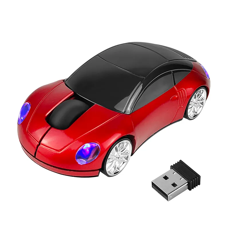 Presente de Natal criativo Rato 3D Cartoon Mini Modelo Do Carro Do Mouse Sem Fio 2.4G