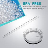 Couvercles de remplacement pour gobelets minces réutilisables sans BPA 20oz 30oz Gobelet en plastique VCPC Couvercle transparent et ensemble de pailles Couvercles pour gobelets