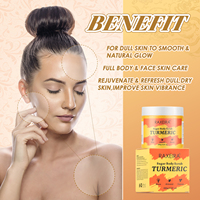 Gommage exfoliant pour le corps et le visage au sucre de curcuma jaune en gros, marque privée, avec hydratation, réduction des taches brunes et éclaircissement de la peau