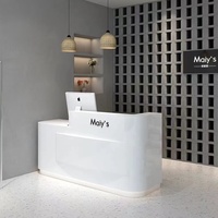Bon modèle Bureau de salon moderne Bureau de réception en bois massif blanc avec comptoir
