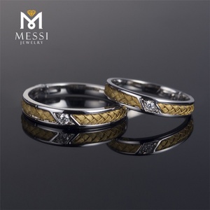 แหวนเพชรเมสซี่ 18k เครื่องประดับแฟชั่น แหวนแต่งงานเพชรสีขาวและสีโรสโกลด์ - Product Image 6