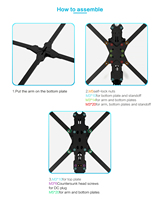 Kit de châssis de drone de course FPV Axisflying 10 pouces en fibre de carbone, châssis de quadricoptère 440 mm, conception True-X, bras de 7 mm pour longue portée et freestyle