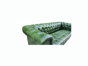 3 Seater Chesterfield <b>Sofa</b> Luxurious Upholstered Leather Design Classic Button Tufted Comfortable Deep Seating Stylish Durable - Product Image 3